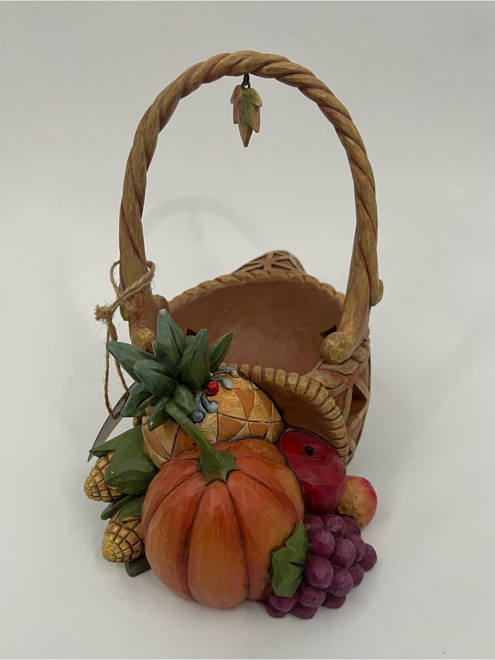 Jim Shore Hand-Painted Harvest Basket with Fall Themed Set of Eggs - Picture 2 of 6